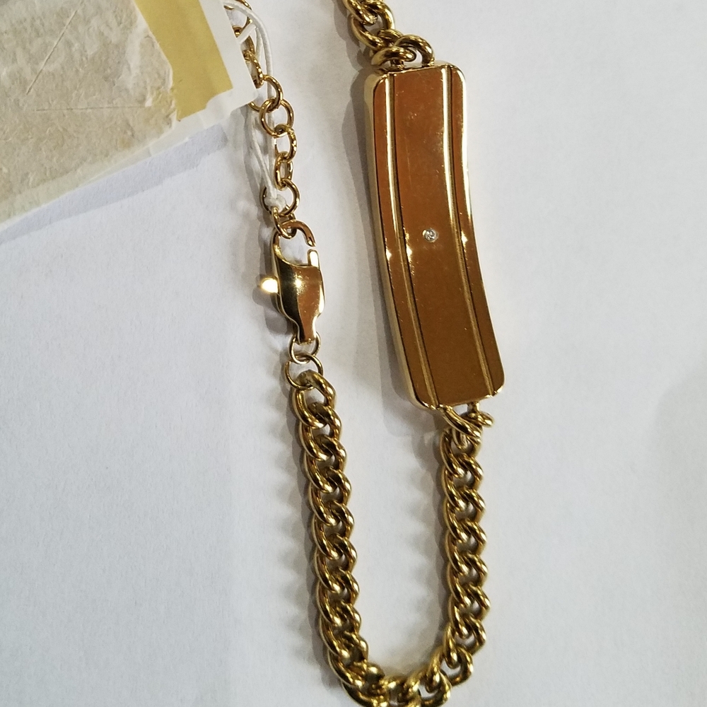 Michael Kors Bracelet Logo Plaque Chain Link Rose Gold Plate Stainless Steel NWT - Picture 12 of 15